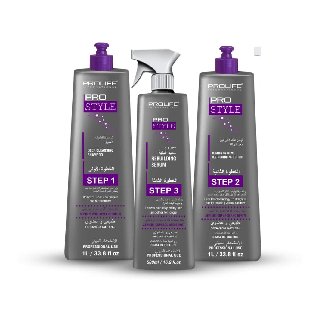 PROSTYLE Hair Keratin Straightening Kit for Very Rough and Thick Hair 1L