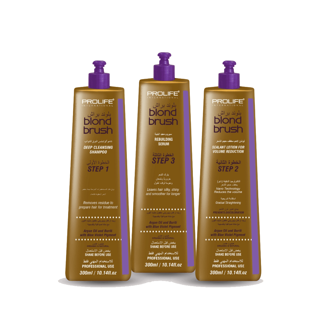 Blond Brush Keratin for Straightening Very Rough and Thick Hair Made In Brazil 250ml Kit